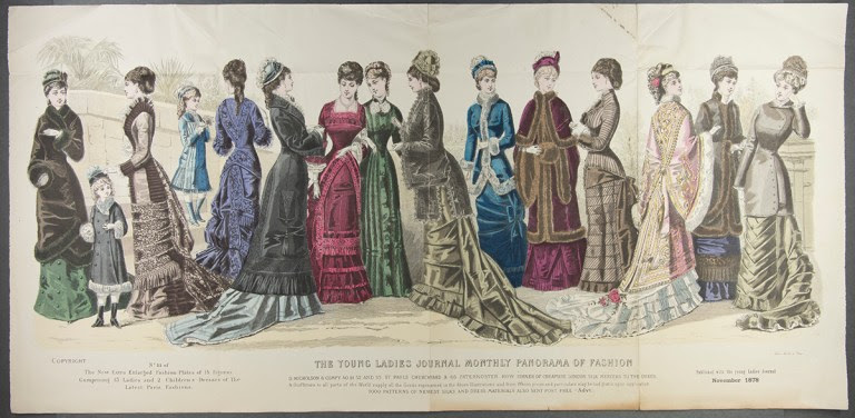 Old fashioned image of women in dresses